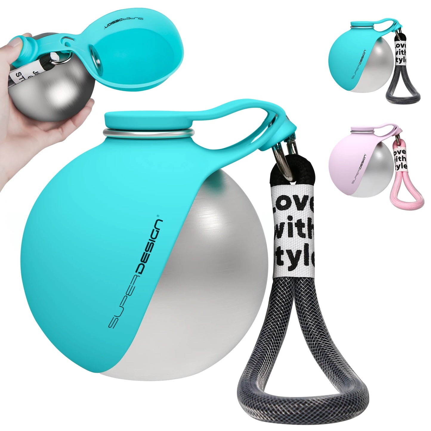 2-in-1 Stainless Steel Dog Water Bottle