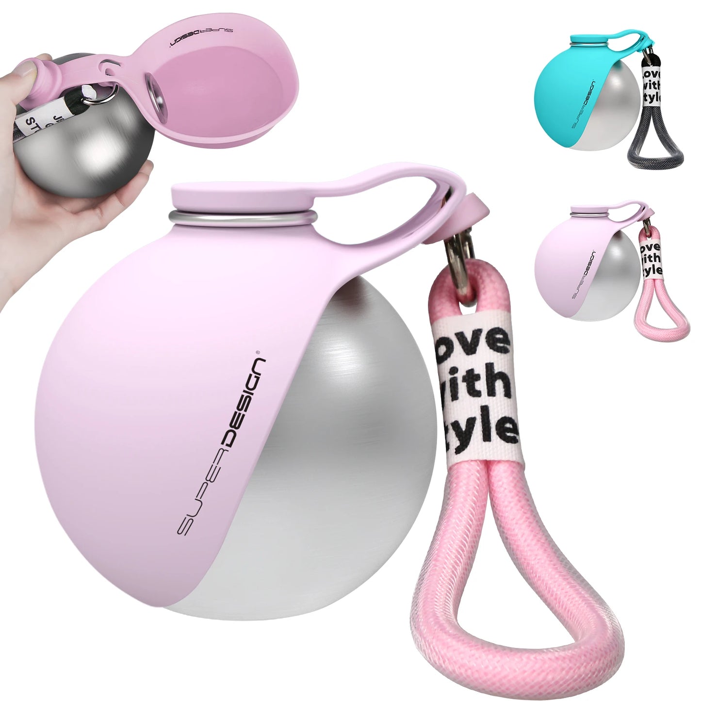2-in-1 Stainless Steel Dog Water Bottle