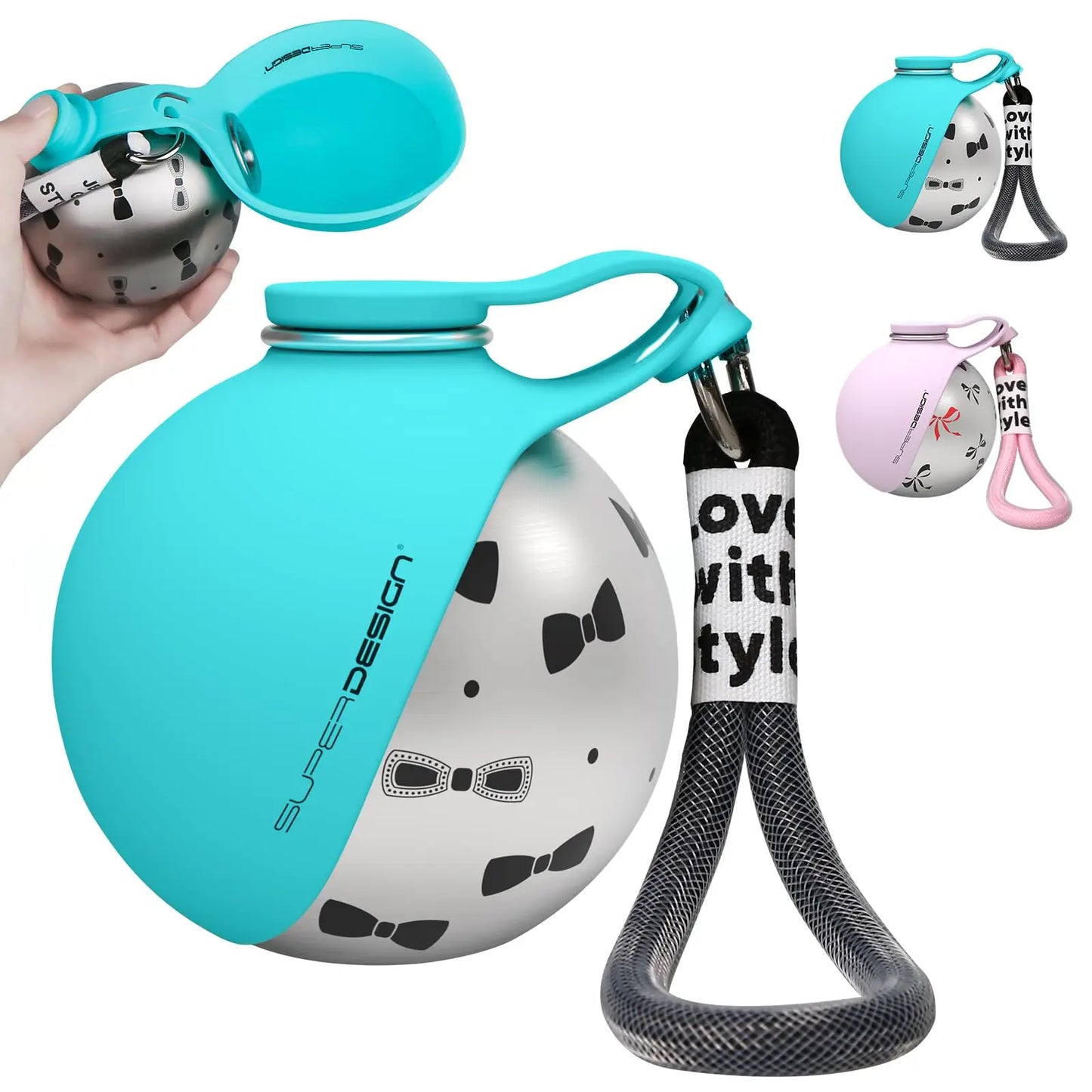 2-in-1 Stainless Steel Dog Water Bottle