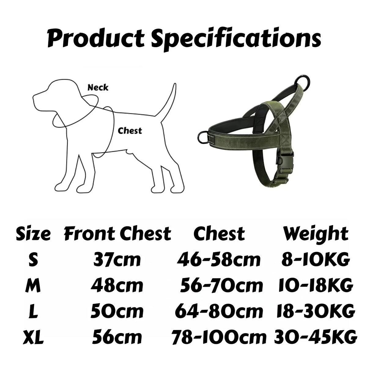 Tactical No-Pull Dog Harness