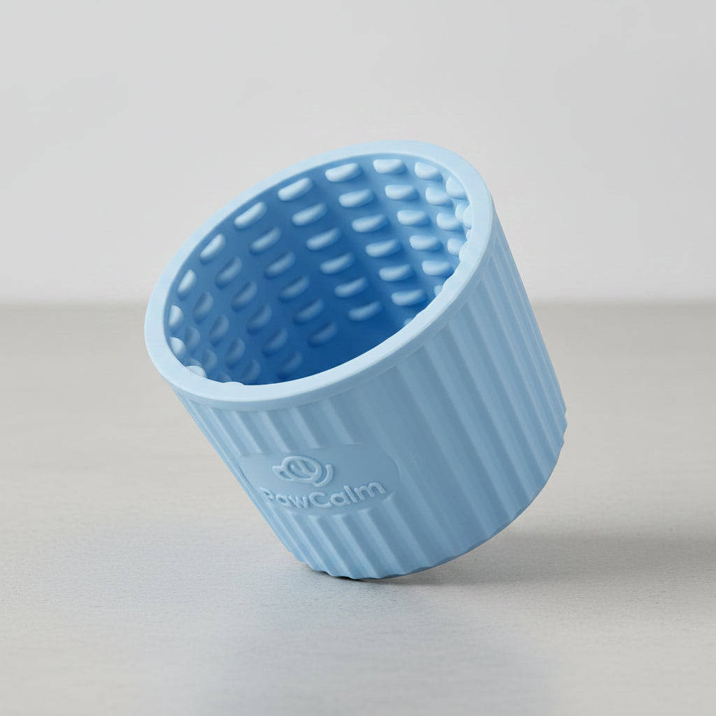 Blue silicone mold with textured interior, shown with four color variations on a white background.