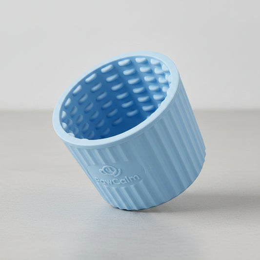 Blue silicone mold with textured interior, shown with four color variations on a white background.